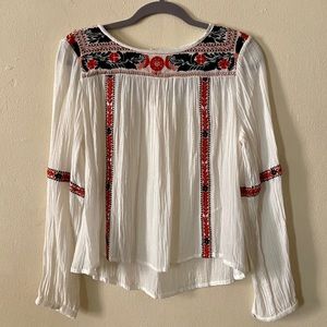 AMUSE SOCIETY Sheer Cotton Blouse